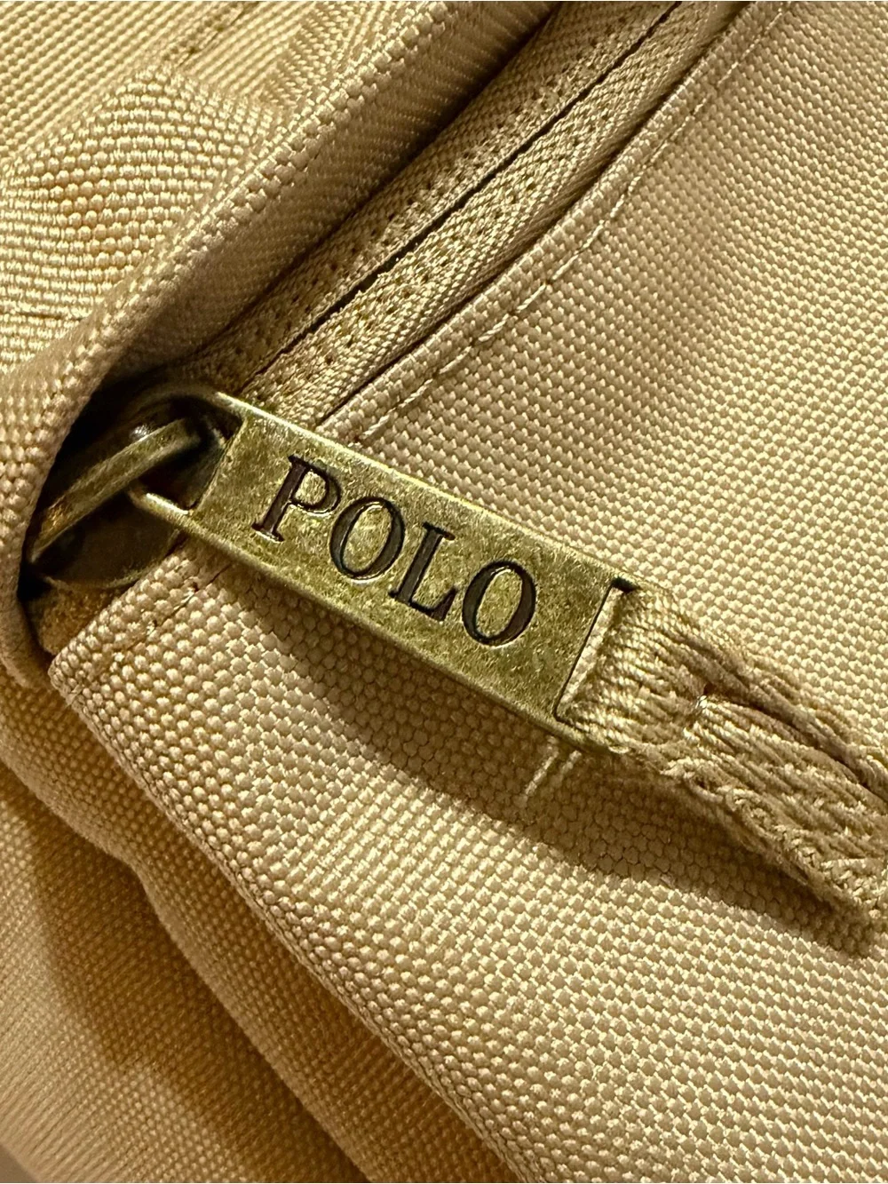 Polo by Ralph Lauren Embroidered Pony Vintage Khaki Canvas Backpack-New